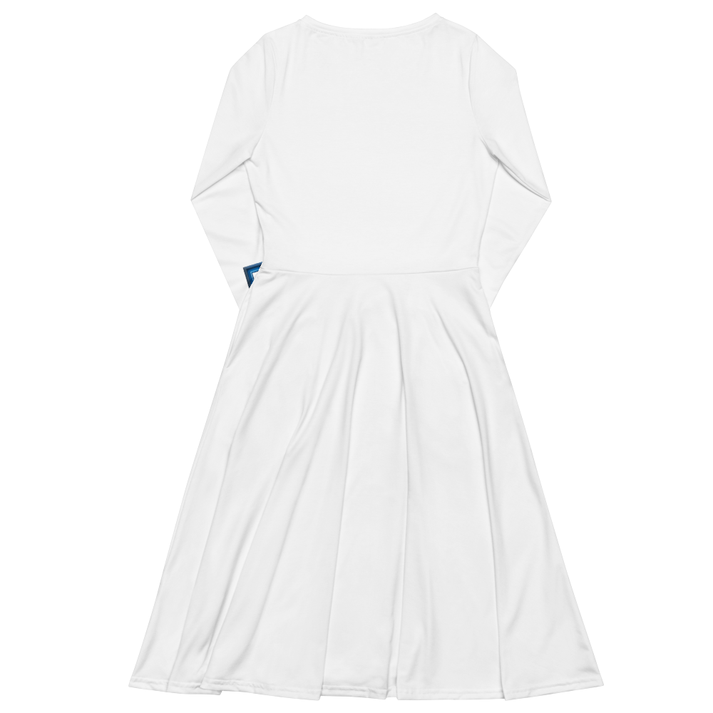 Rochie Midi "Techno State of Mind" - Albă cu Buzunare