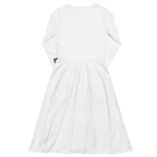 Rochie Midi "Techno State of Mind" - Albă cu Buzunare