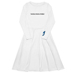 Rochie Midi "Techno State of Mind" - Albă cu Buzunare