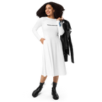 Rochie Midi "Techno State of Mind" - Albă cu Buzunare