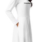 Rochie Midi "Techno State of Mind" - Albă cu Buzunare